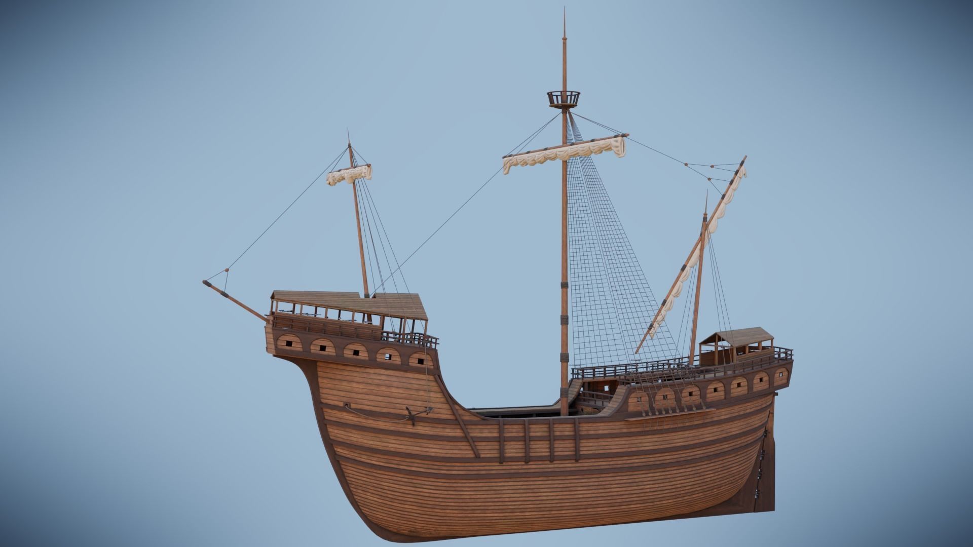 Peter von Danzig -Carrack-  Low-poly 3D model_23