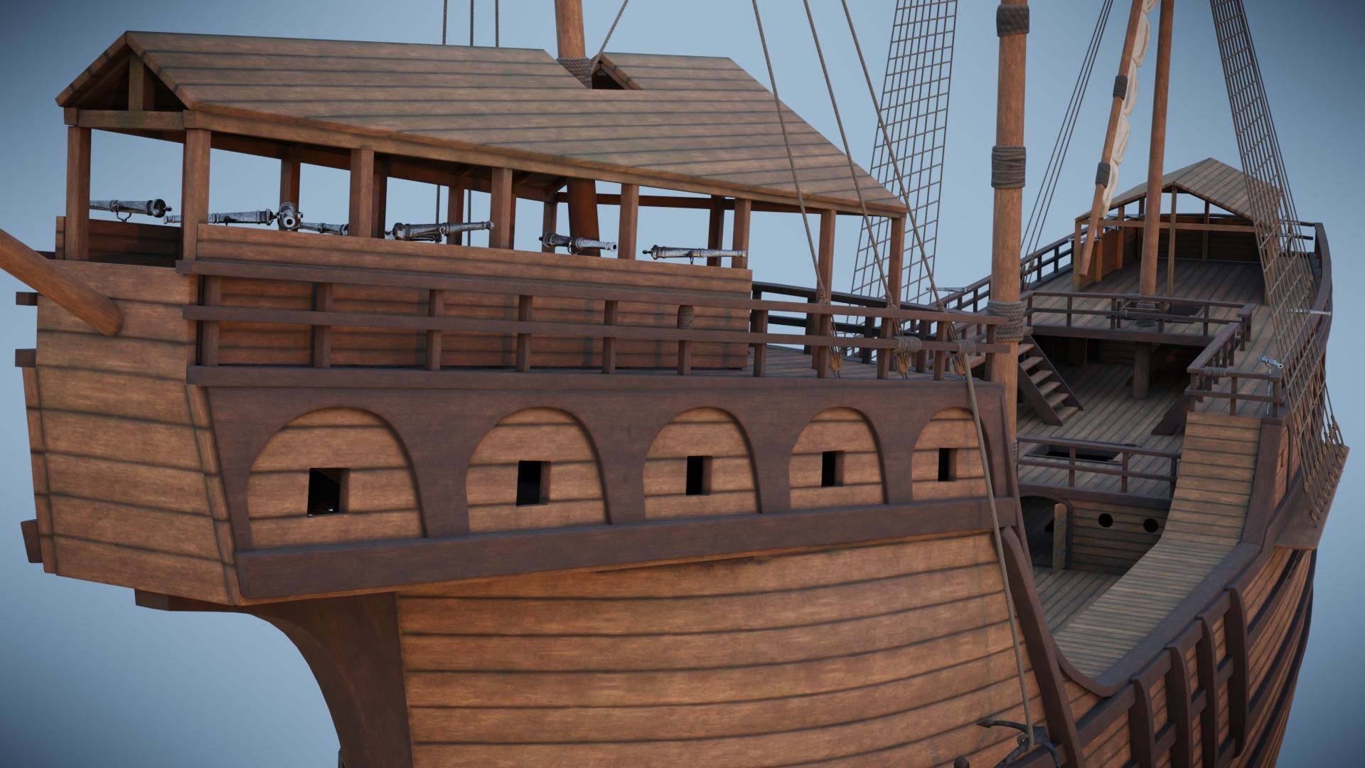Peter von Danzig -Carrack-  Low-poly 3D model_32
