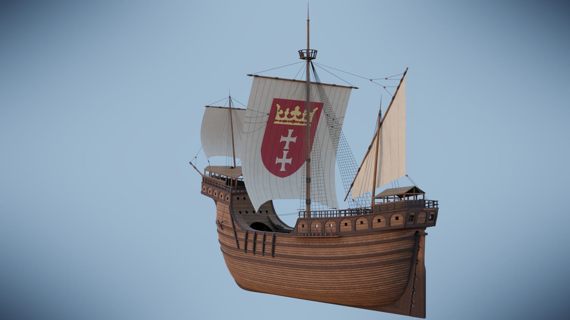 Peter von Danzig -Carrack-  Low-poly 3D model_25