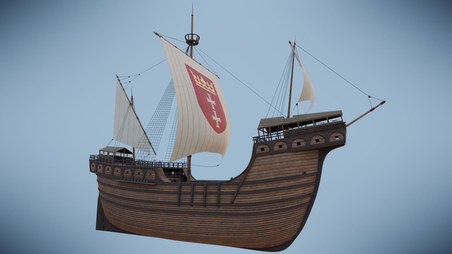 Peter von Danzig -Carrack-  Low-poly 3D model_24