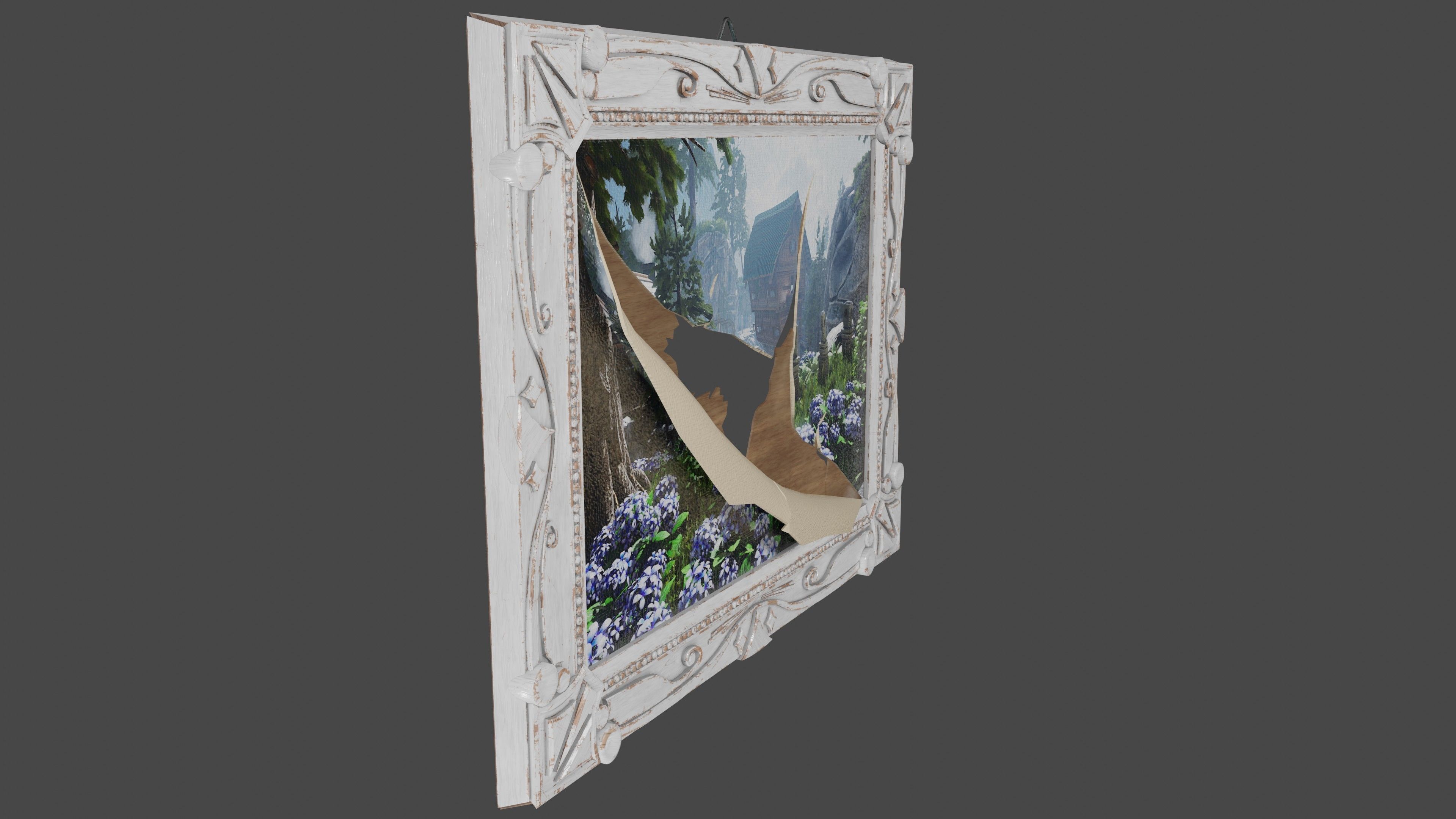 Deco Art style Frame  Low-poly 3D model_12