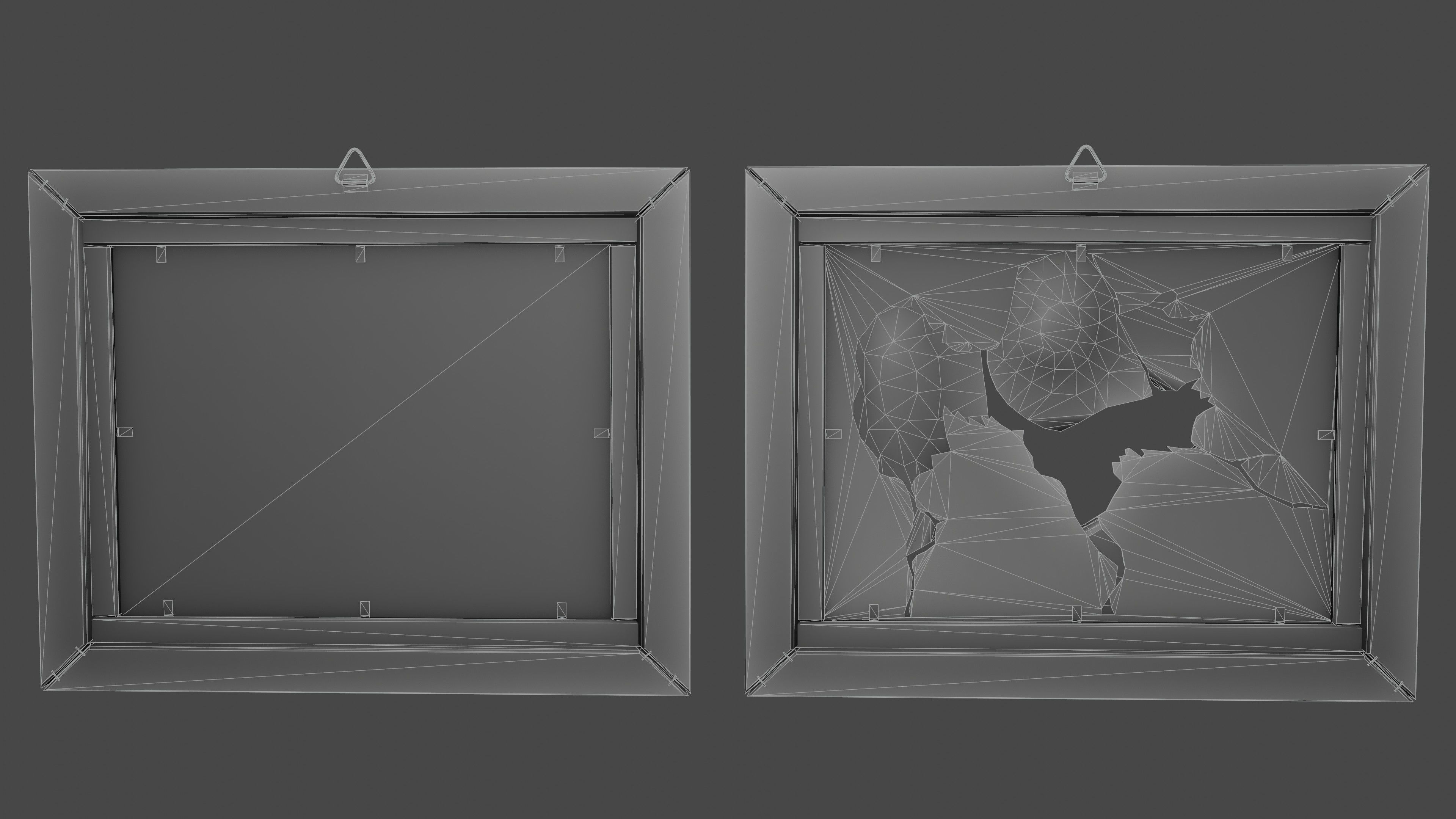 Deco Art style Frame  Low-poly 3D model_13