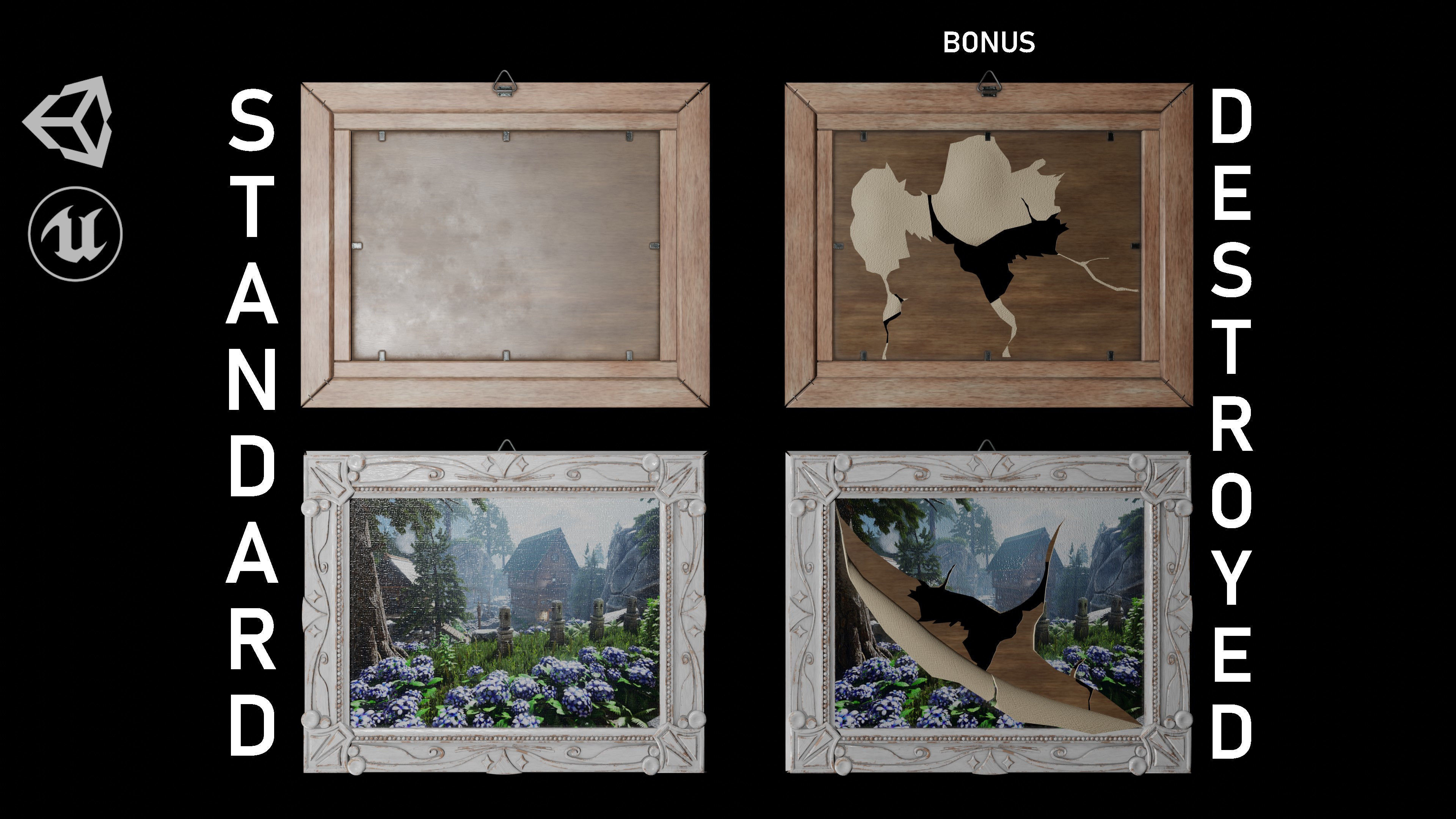 Deco Art style Frame  Low-poly 3D model_1