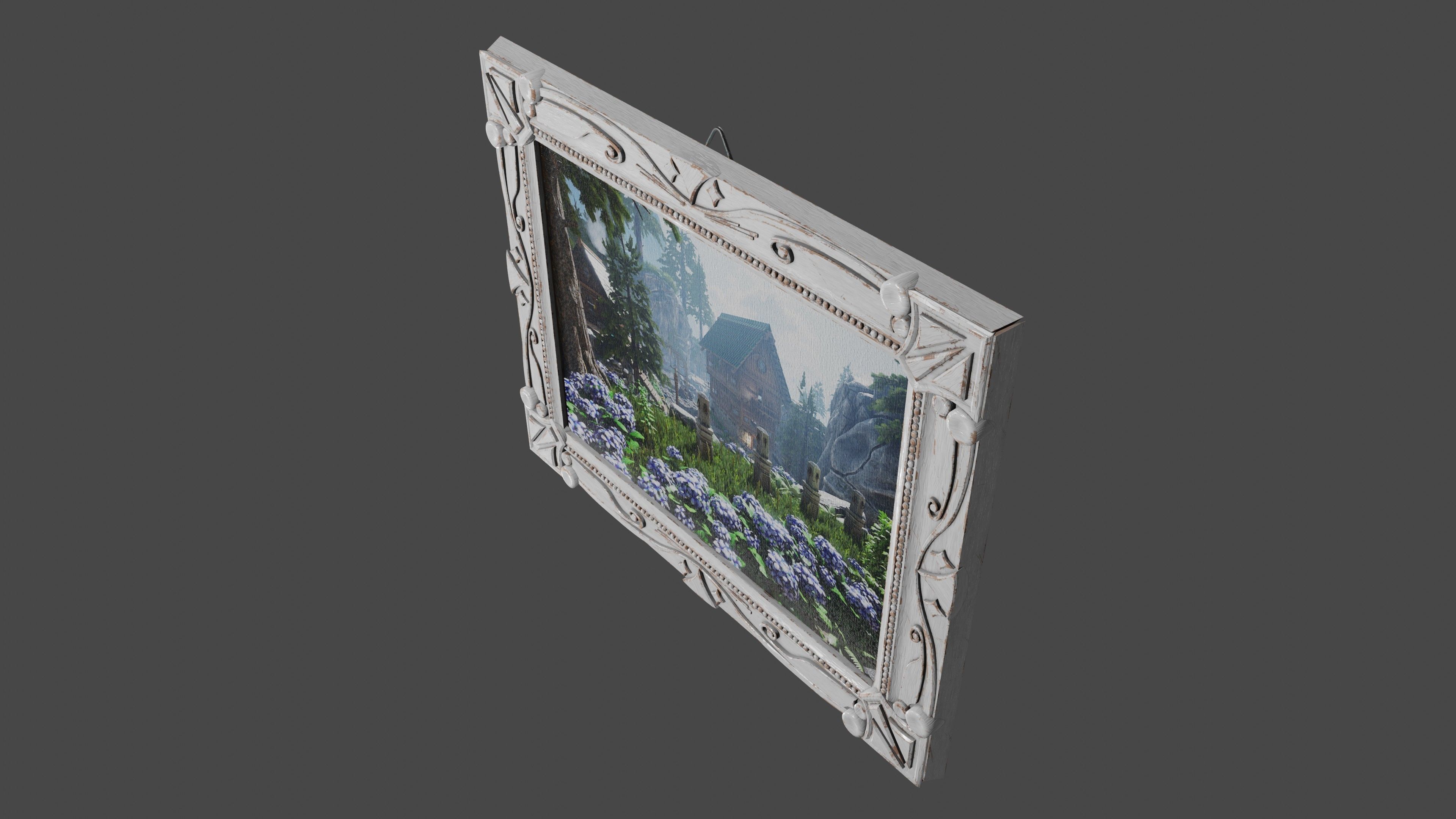 Deco Art style Frame  Low-poly 3D model_2