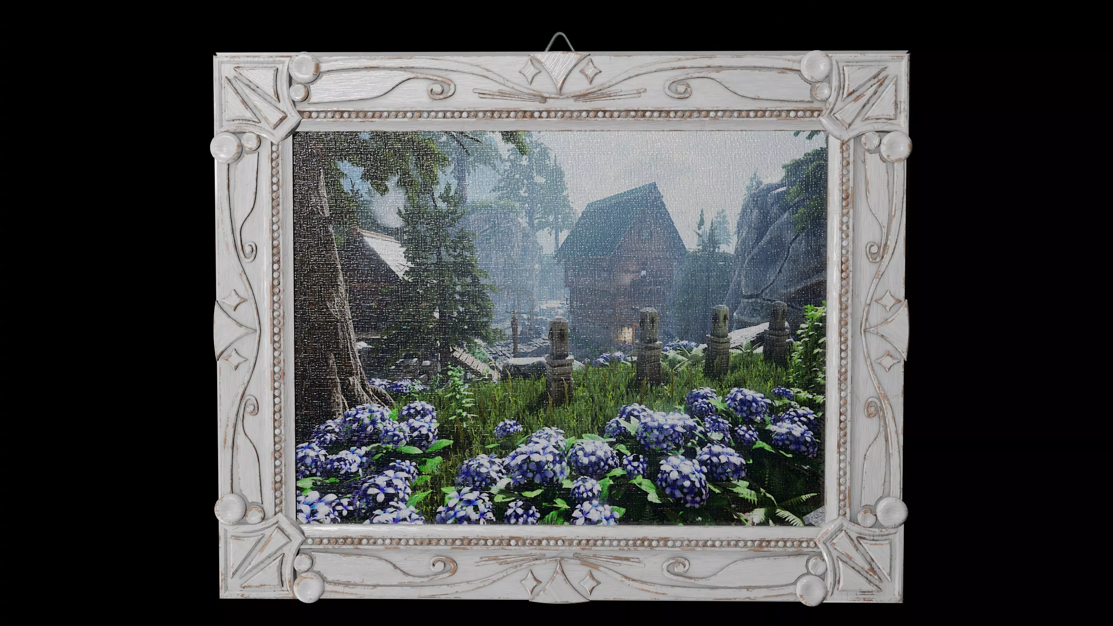 Deco Art style Frame  Low-poly 3D model_0