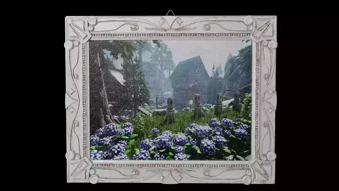 Deco Art style Frame  Low-poly 3D model