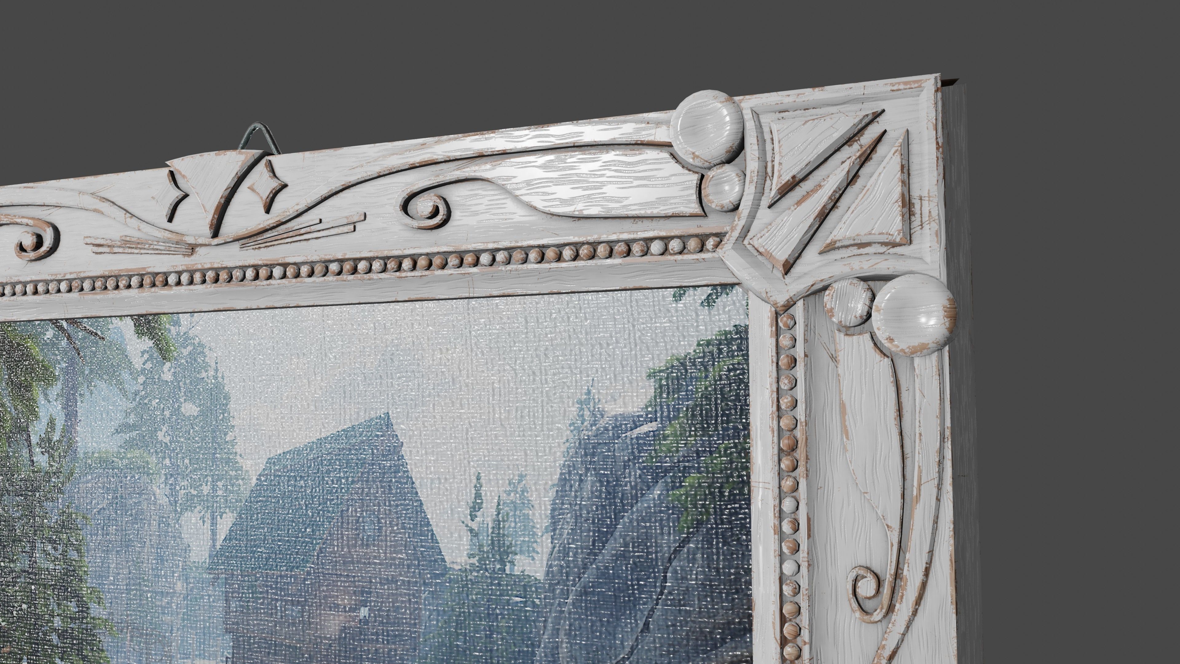 Deco Art style Frame  Low-poly 3D model_6