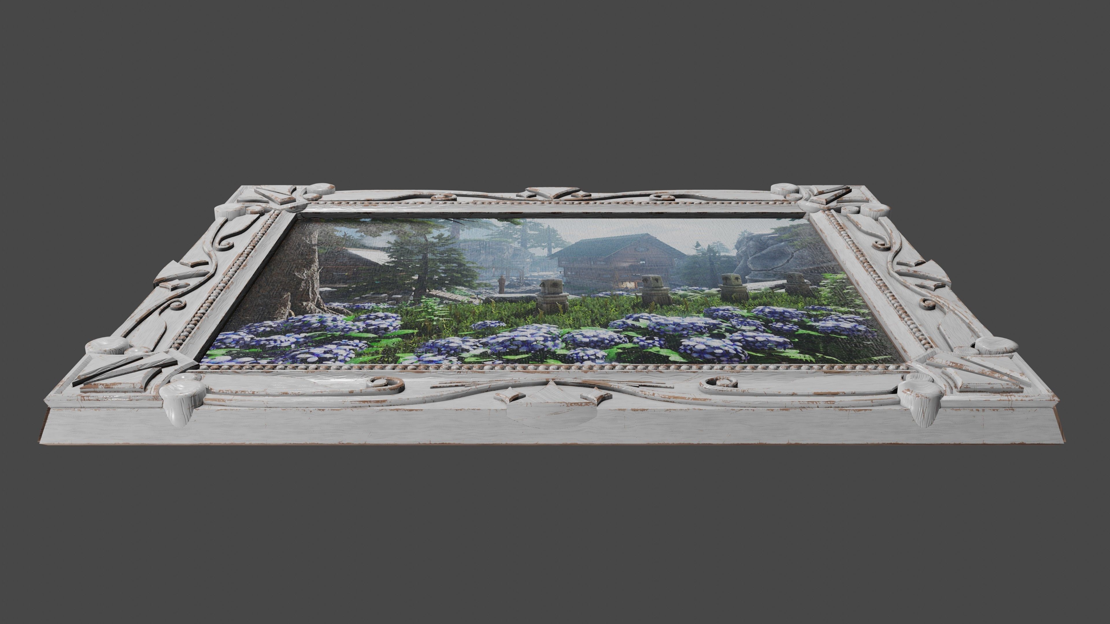 Deco Art style Frame  Low-poly 3D model_7