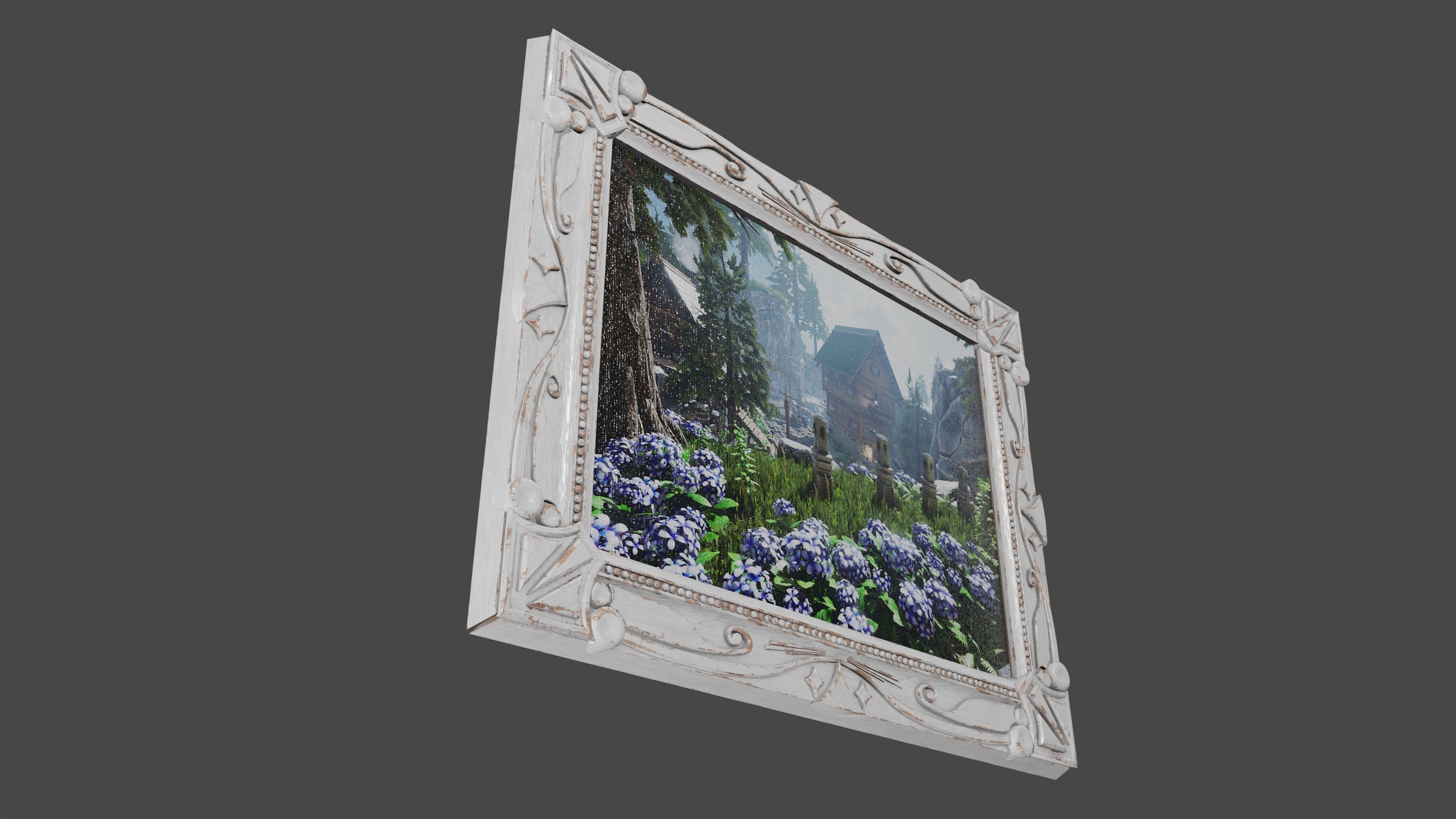 Deco Art style Frame  Low-poly 3D model_3