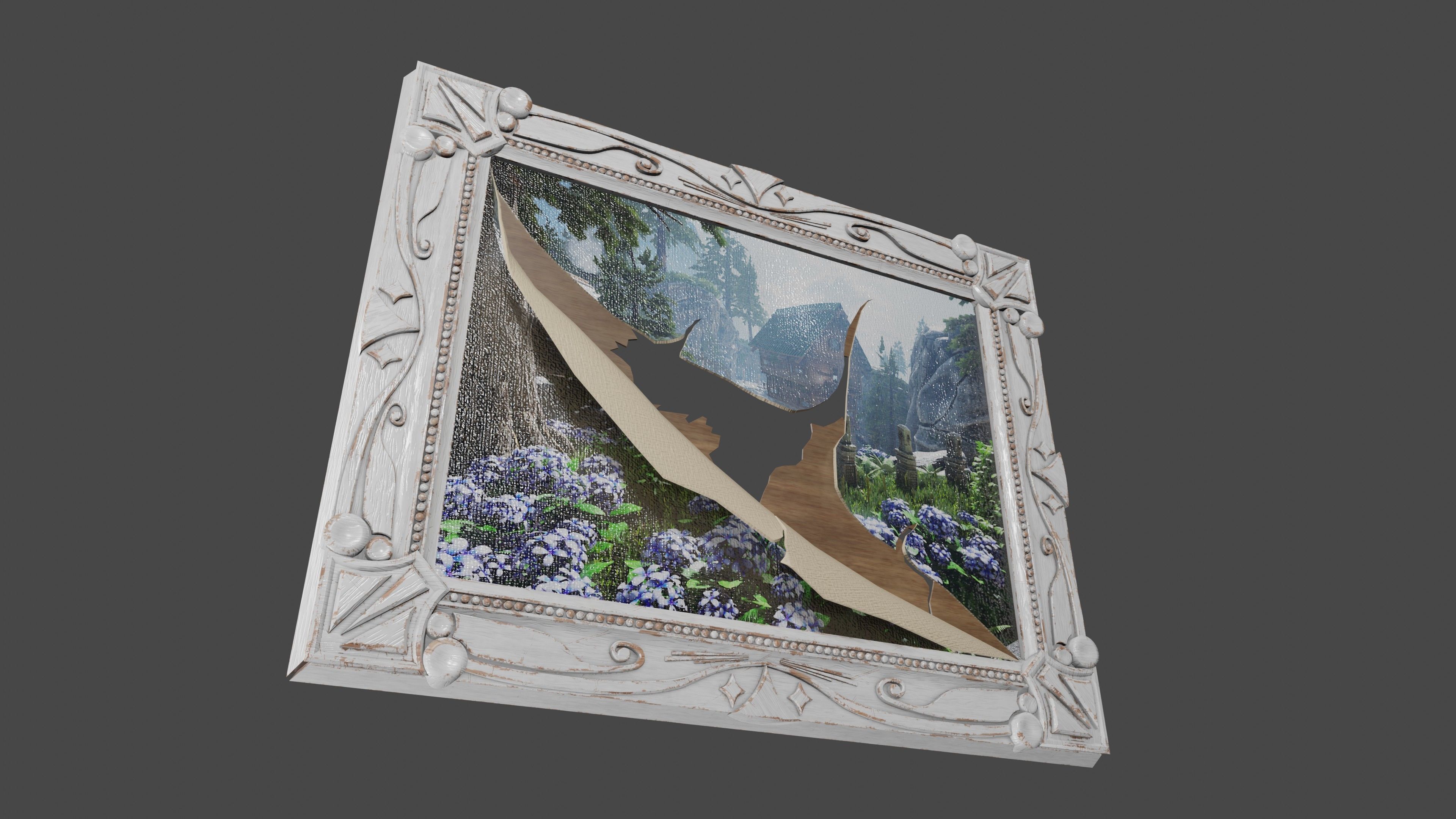 Deco Art style Frame  Low-poly 3D model_9