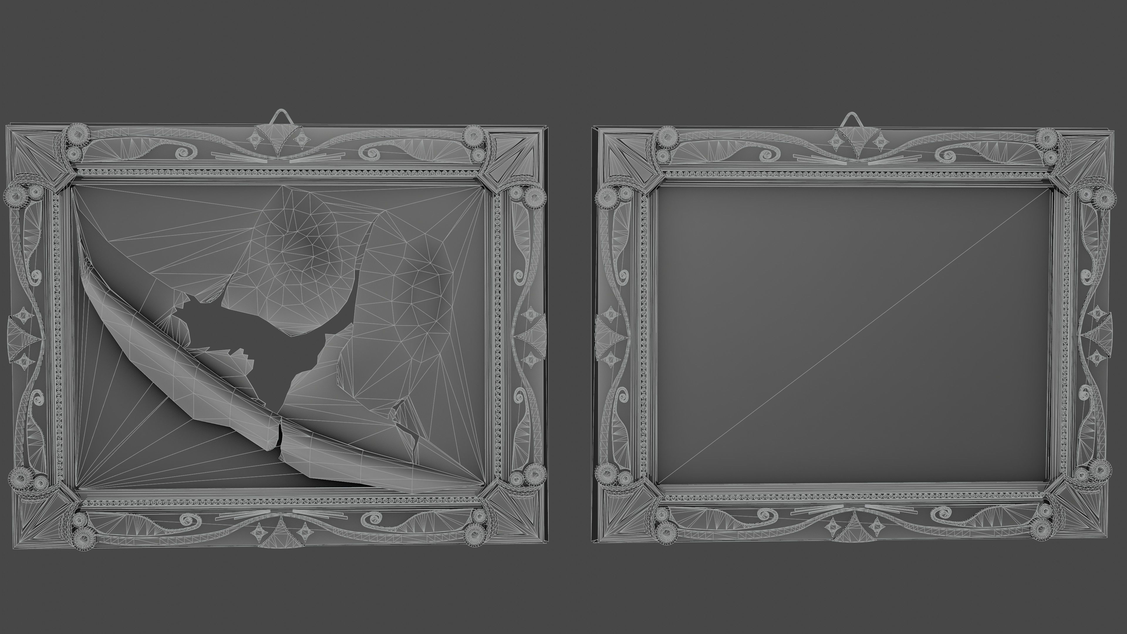 Deco Art style Frame  Low-poly 3D model_14