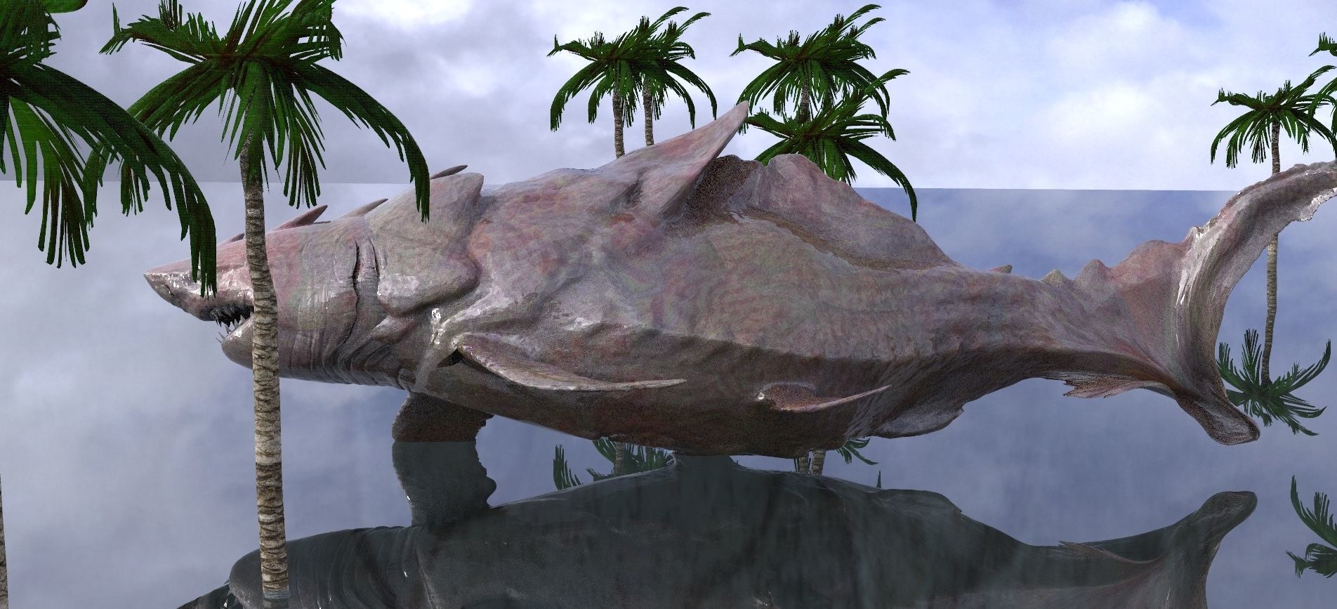 Great White Shark Hybrid With UVs and texture 3D model_1