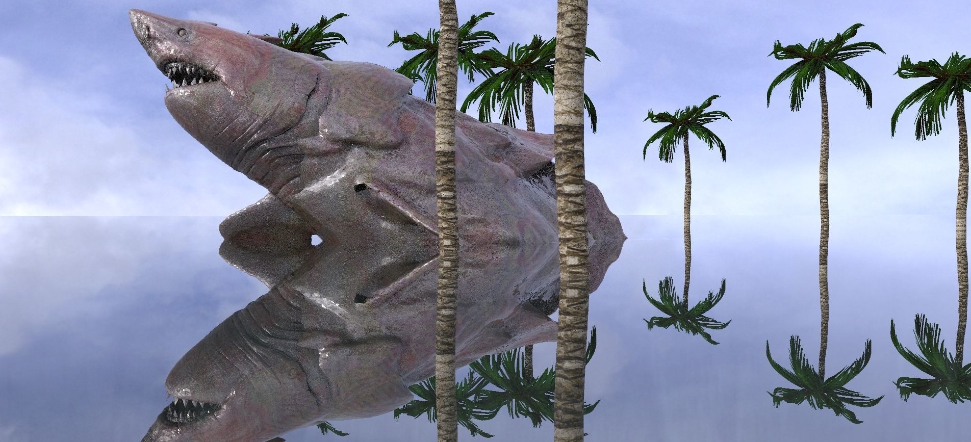 Great White Shark Hybrid With UVs and texture 3D model_2