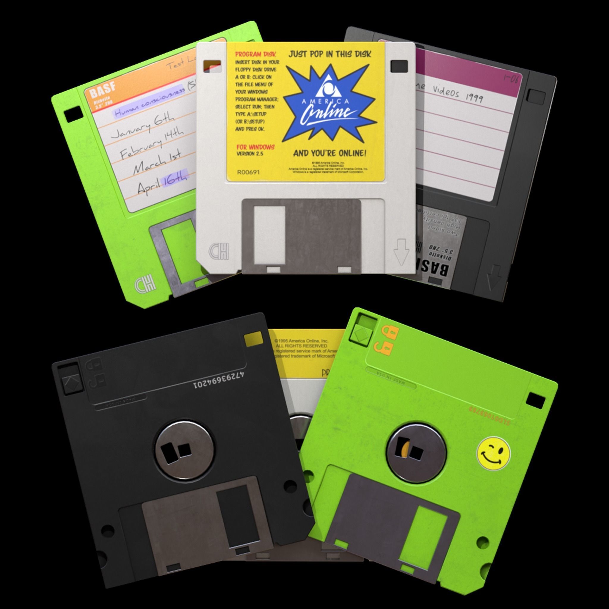 Floppy Disks Low-poly 3D model_2