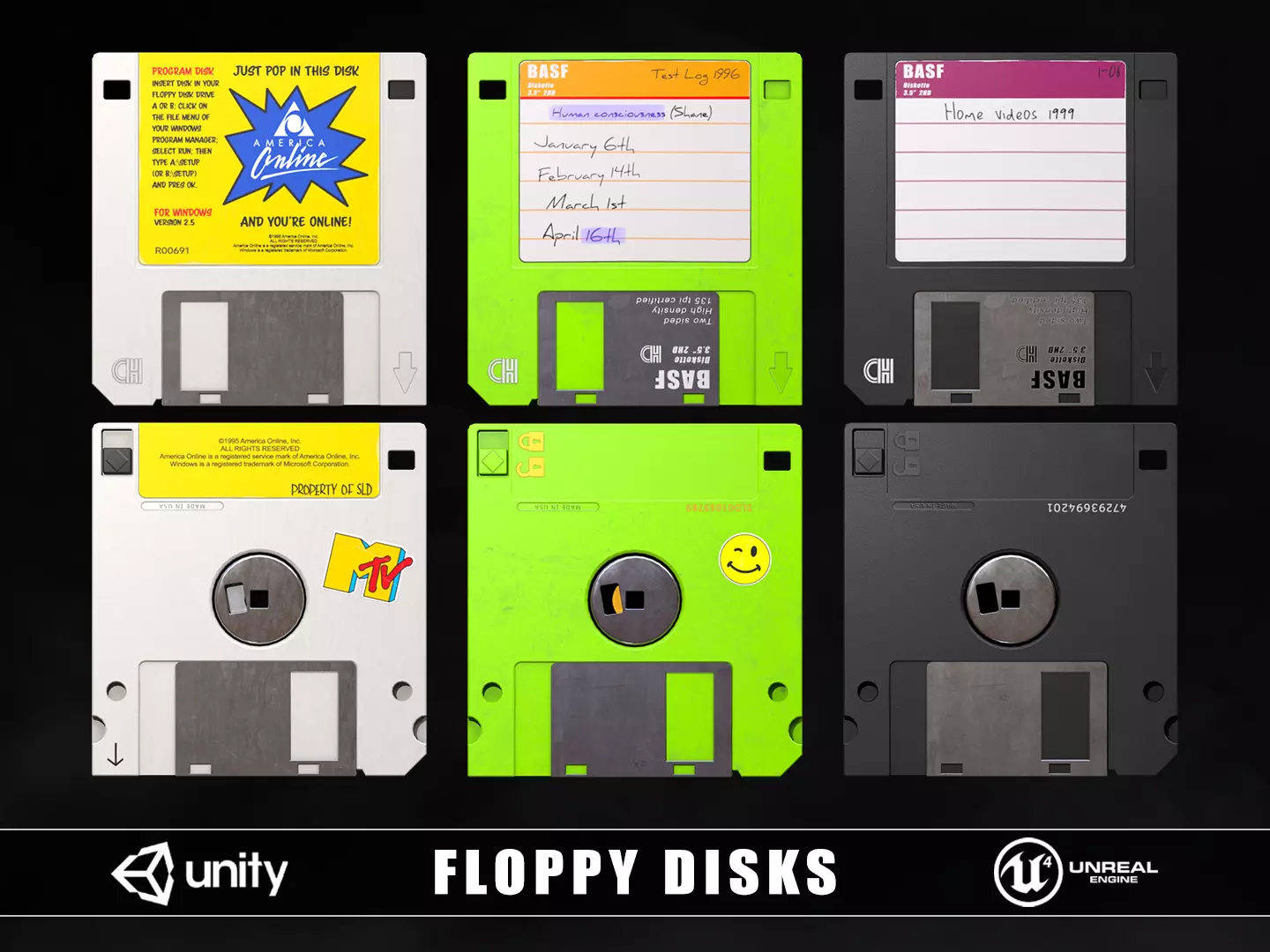 Floppy Disks Low-poly 3D model_0