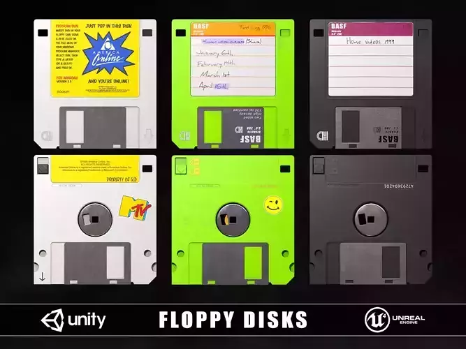 Floppy Disks Low-poly 3D model