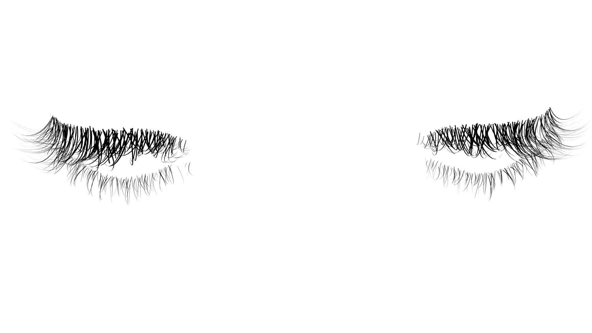 Eyelashes curly Low-poly 3D model_3