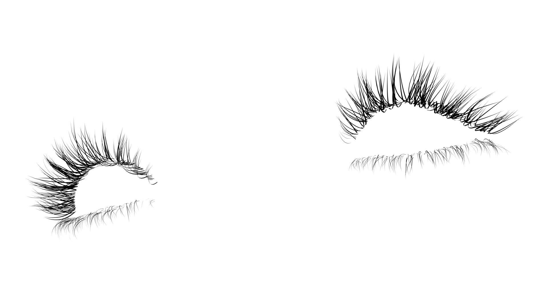 Eyelashes curly Low-poly 3D model_2