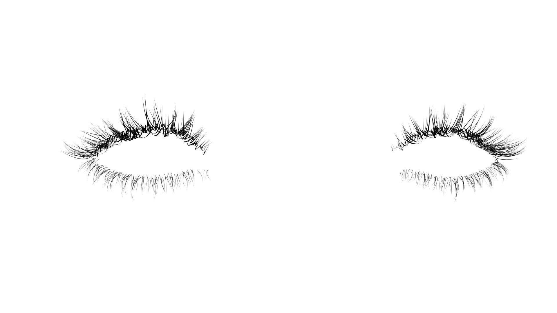 Eyelashes curly Low-poly 3D model_4