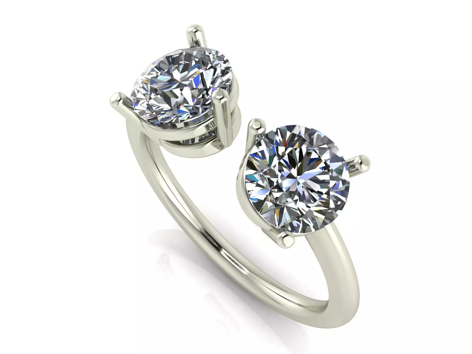 Two Stone Ring 3D print model_0