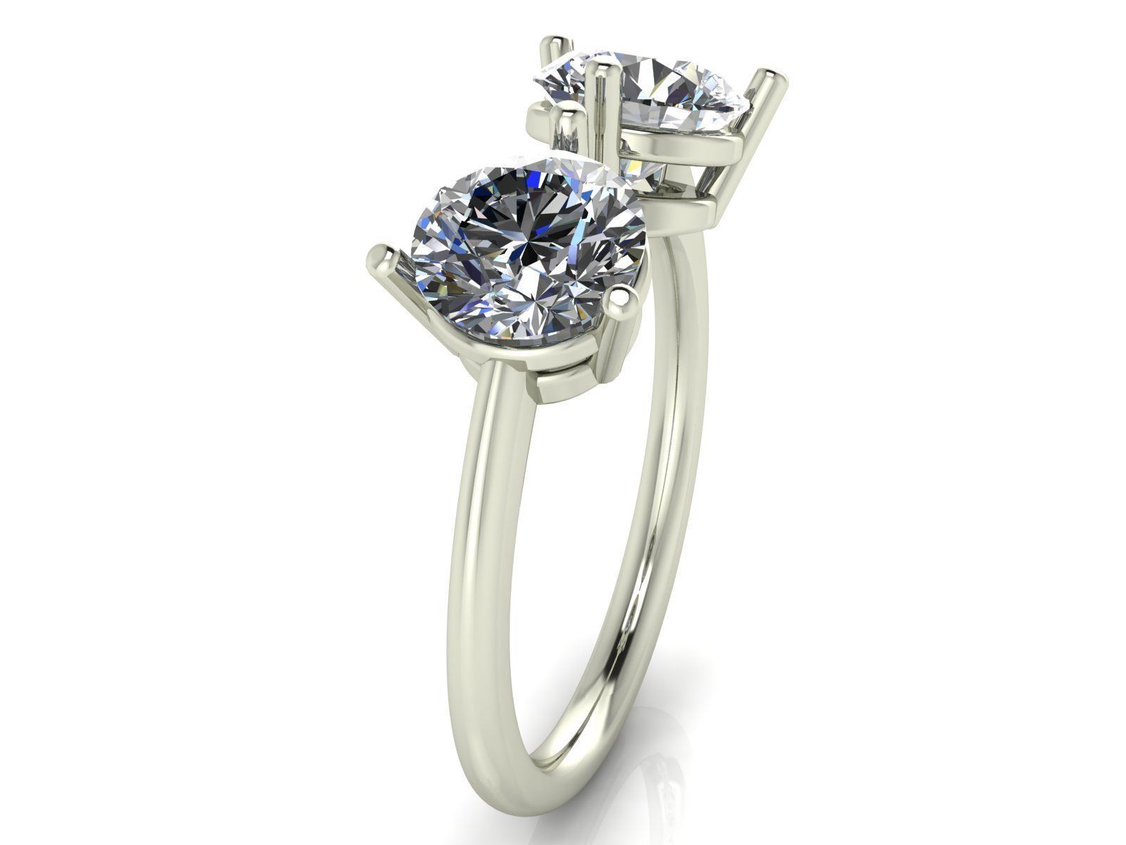 Two Stone Ring 3D print model_4