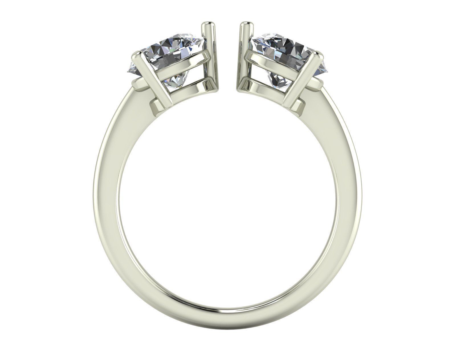 Two Stone Ring 3D print model_1