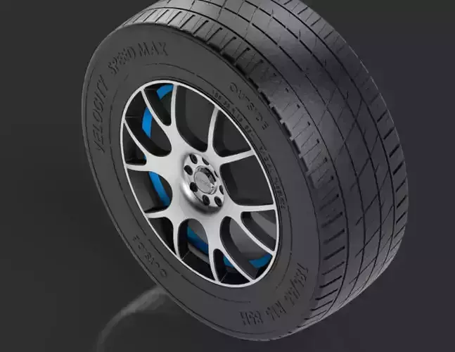Velocity Speed Max Tire with Racer Rim Free 3D print model