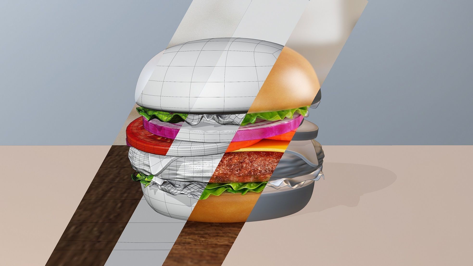 Cheese Burger  Food 3D model_1