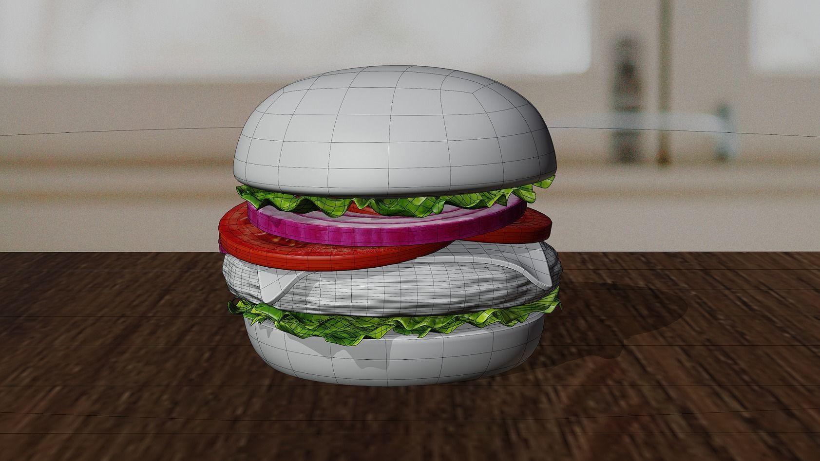 Cheese Burger  Food 3D model_4