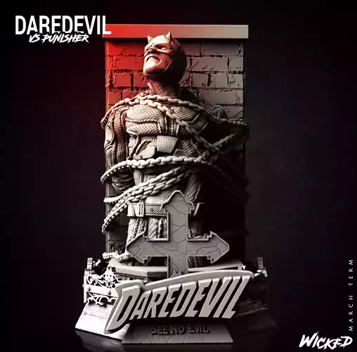 Wicked Marvel Netflix Daredevil Bust STLs 3D print model
