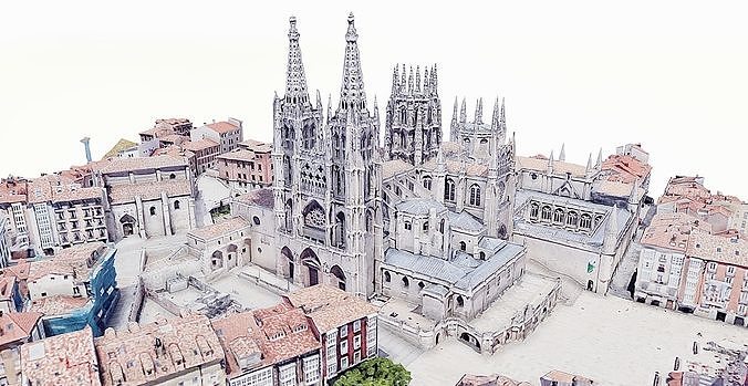 Cathedral of Burgos Low-poly 3D model