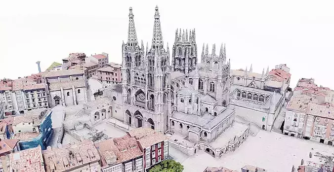 Cathedral of Burgos Low-poly 3D model