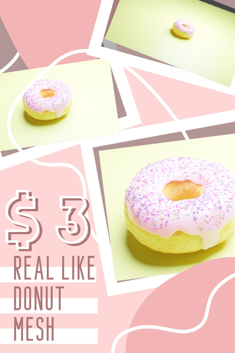 Vanilla Donut - Material Only 3D model_15