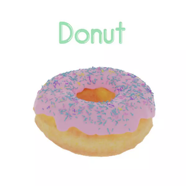 Vanilla Donut - Material Only 3D model_0