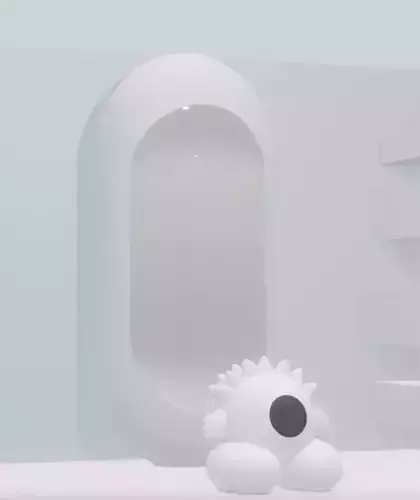 Alien room with mirror and toy