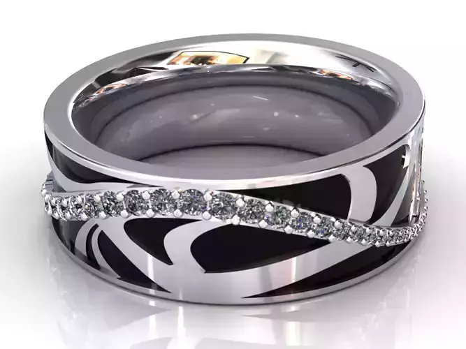 Black Pattern Diamond Ring