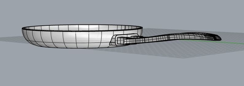 Frying pan Low-poly 3D model_1