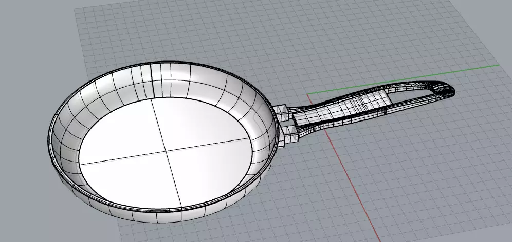 Frying pan Low-poly 3D model_0