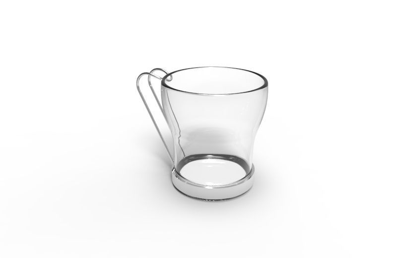Glass coffee mug Low-poly 3D model_2