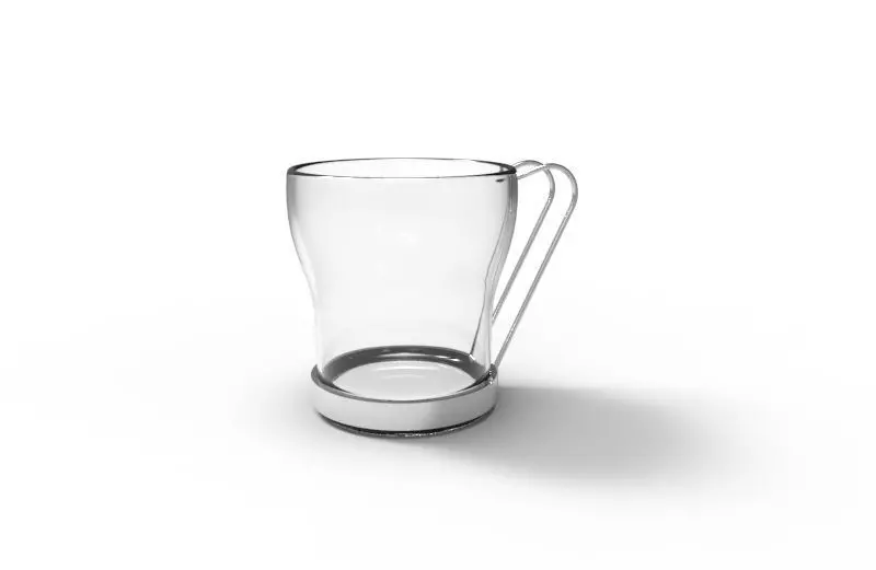 Glass coffee mug Low-poly 3D model_0