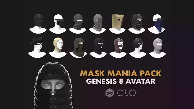 MASK MANIA PACK 2021 genesis8 highpoly 3D model