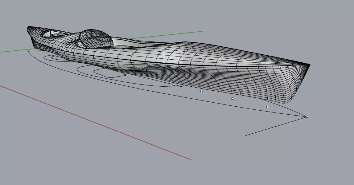Canoe boat Low-poly 3D model