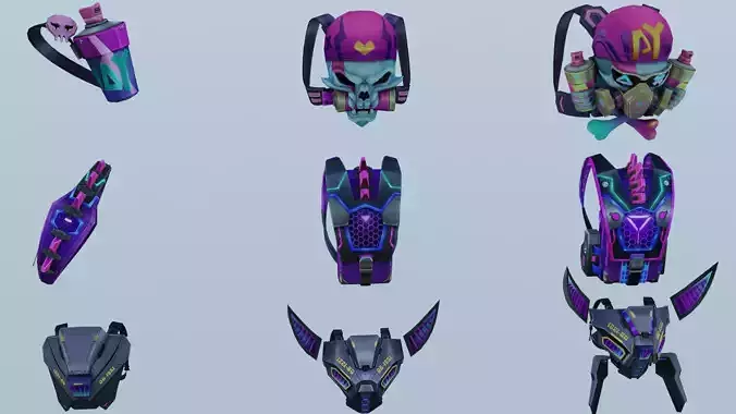 bag 9x Painted Omen Spikey Spines Backpack  Time Bender