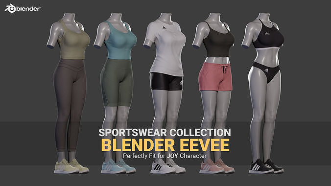 Sportswear Collection - PBR Blender EEVEE Low-poly 3D model