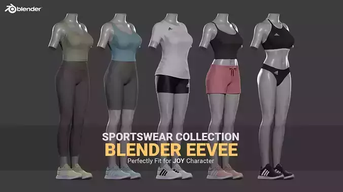 Sportswear Collection - PBR Blender EEVEE Low-poly 3D model