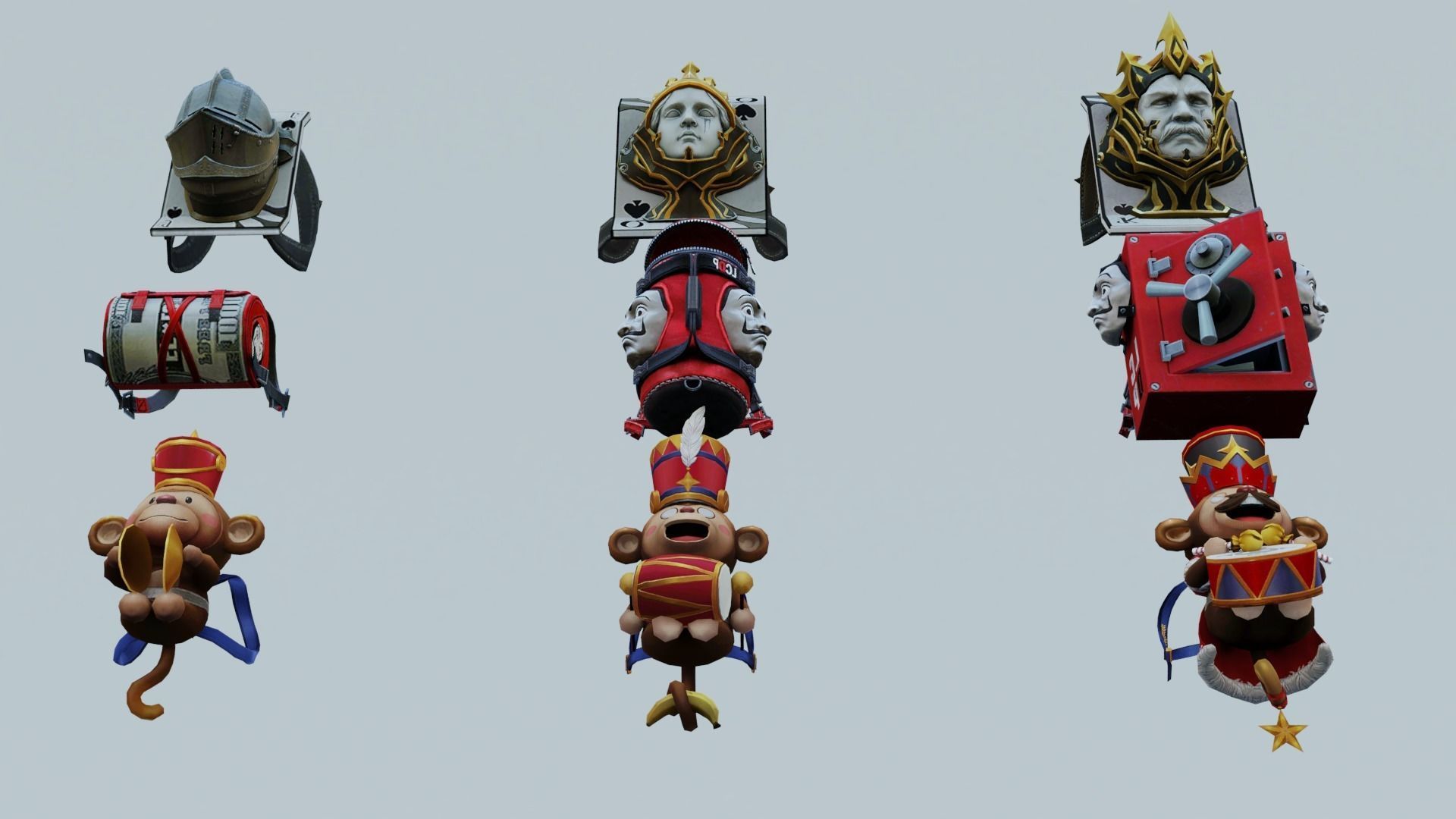 bag 9x Musical Monkey Plan Bremuda Vault Royal Flush Backpack 3D model_5