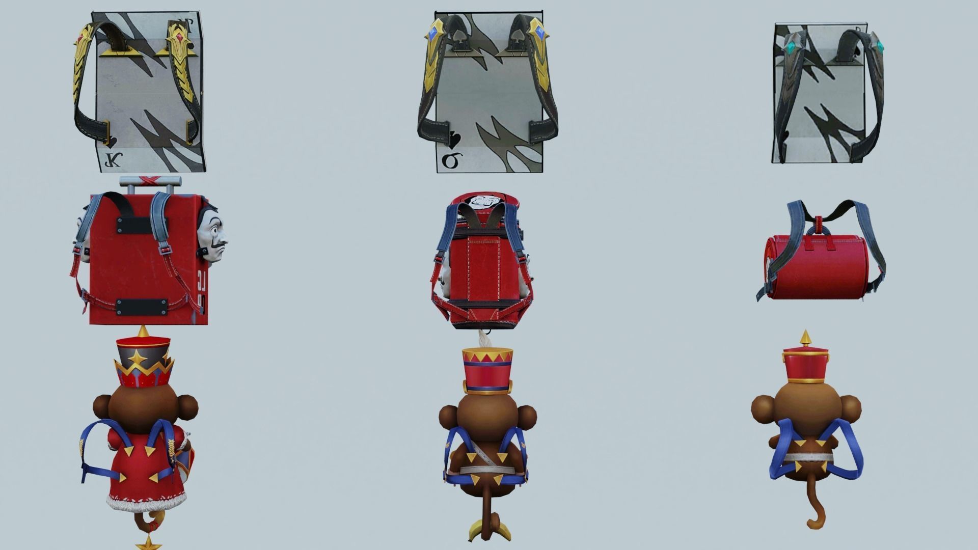 bag 9x Musical Monkey Plan Bremuda Vault Royal Flush Backpack 3D model_3