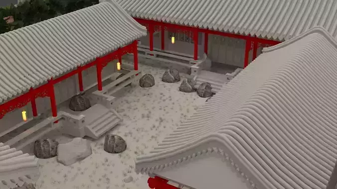 Chinese ancient courtyard house 