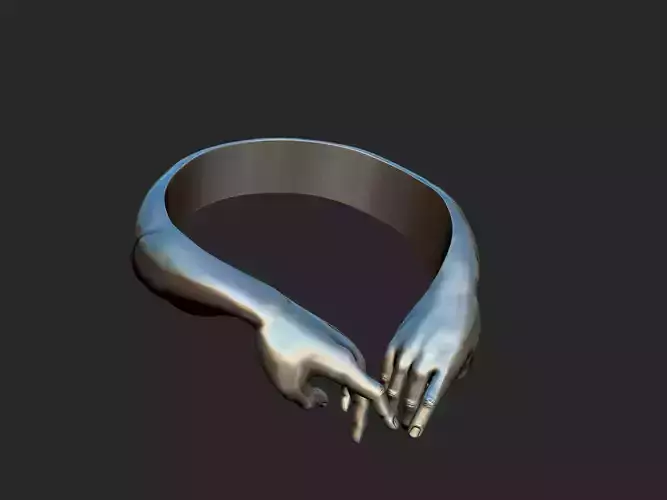 2 hands ring 22mm 3D print model