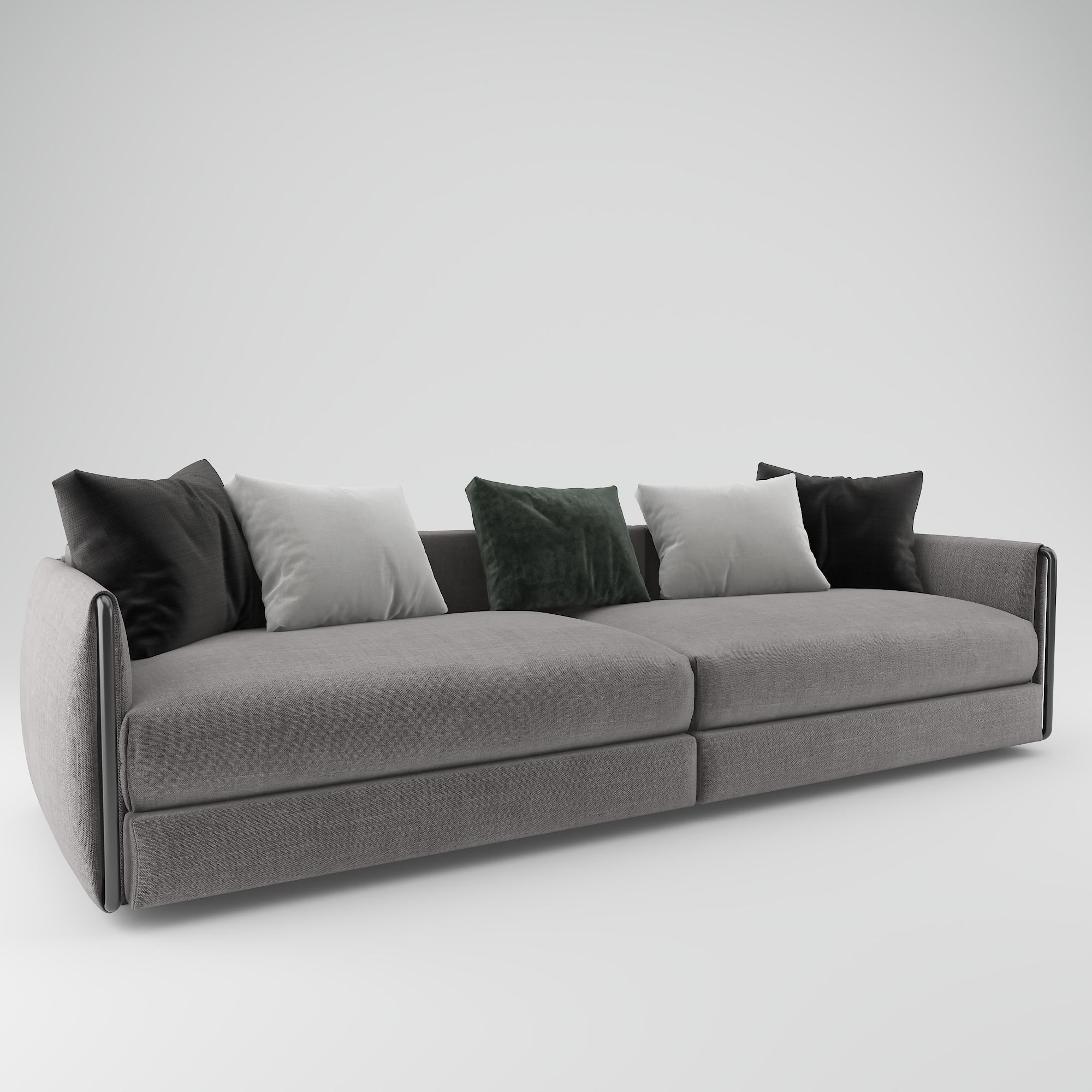 Sofa with Pillow 3D model_1
